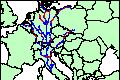 Central Europe, 1500 CE, pilgrimage routes to Rome